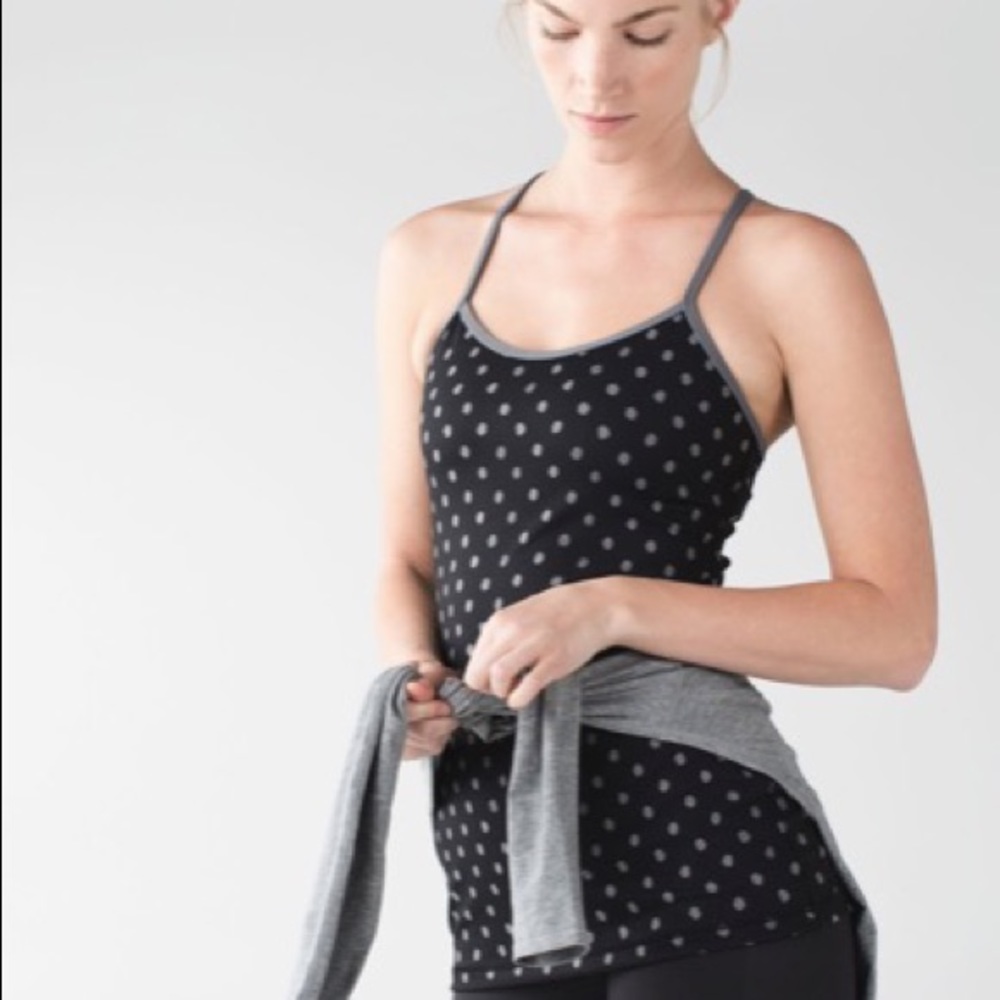 Lululemon Power Y tank Ghost Dot Black Slate